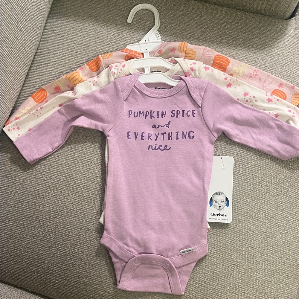 Gerber Lavender Long Sleeve Bodysuit